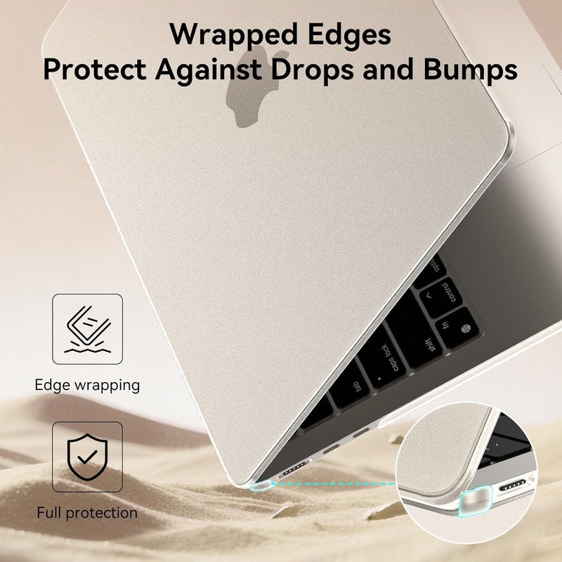 BlueSwan for MacBook Air 13 inch Case, M4 M3 M2 2026-2022 A3240 A3113 A2681, 100% Match Official Color, Scratch Resistant, Easy to Snap on, Air 13.6 Hard Shell Protective Laptop Cover, Starlight Clear - Image 4